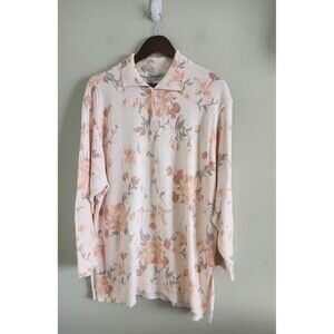 Vintage Gabriella collared cotton Blend Women2x Cream Pink Boxy Grannycore ITALY